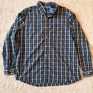 Chaps XXL Stretch Easy Care Plaid Button Down